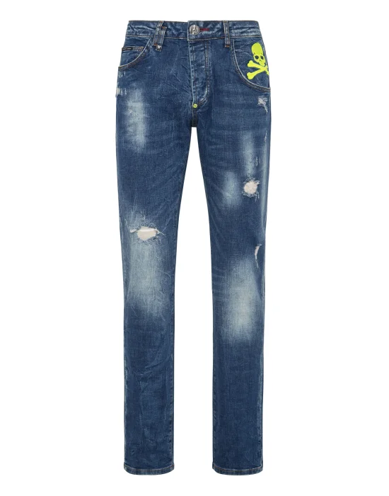 Denim Trousers Super Straight Cut Skull&Bones