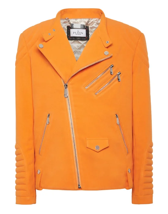 Woolen Cloth Biker Jacket Gothic Plein