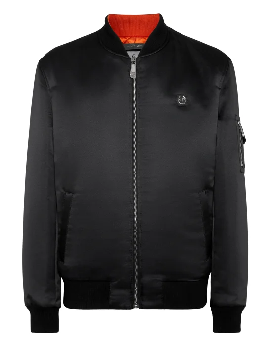 Satin Top Gun Bomber Skull&Bones