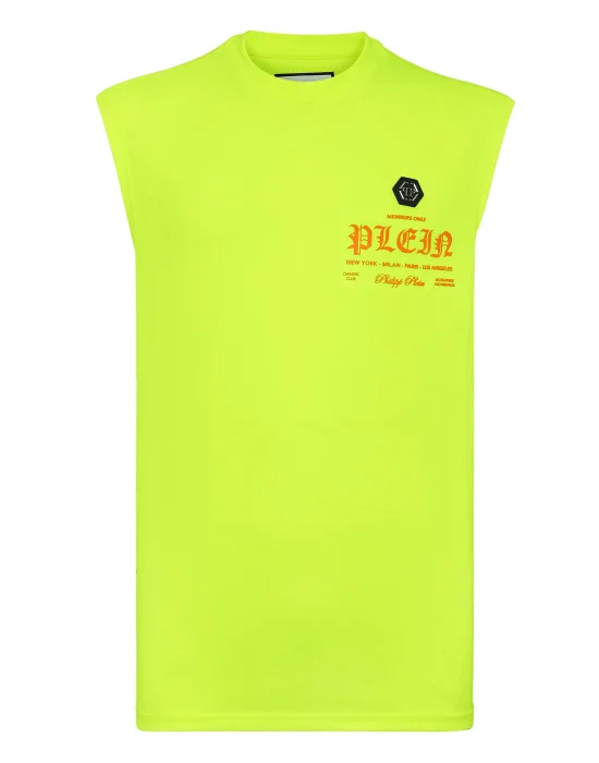 Sleeveless T-shirt Round Neck