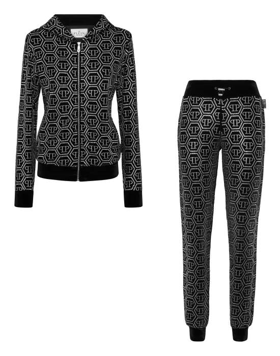 ?henille Jogging Tracksuit: Hoodie/Trousers Monogram Strass