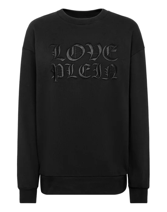 Padded Shoulder Sweatshirt Roundneck Heart
