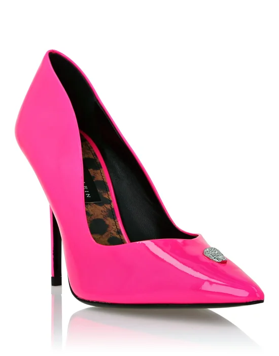 Patent Leather Decollete Hi-Heels Crystal Skull