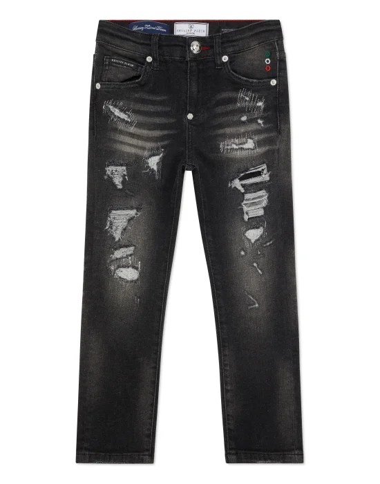 Denim Super Straight Cut Trousers Cars Racing