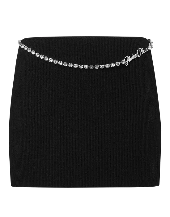 VISCOSE STRETCH MINI SKIRT SIGNATURE