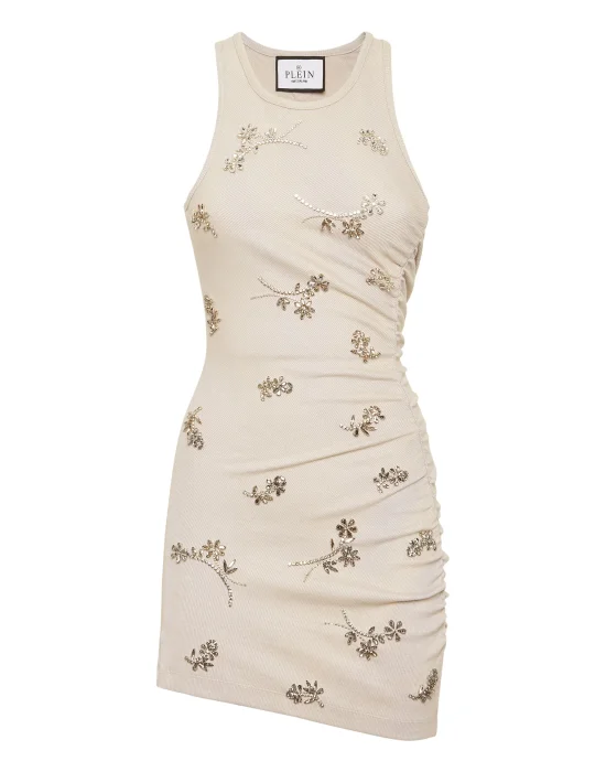 Jersey Rib Mini Dress Flowers
