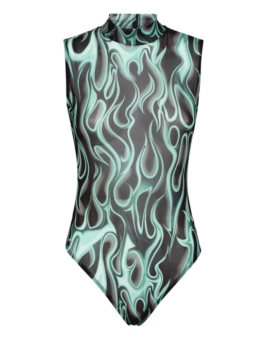 Tulle Body Sleeveless Flame