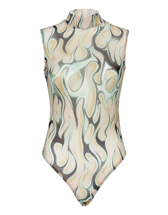 Tulle Body Sleeveless Flame