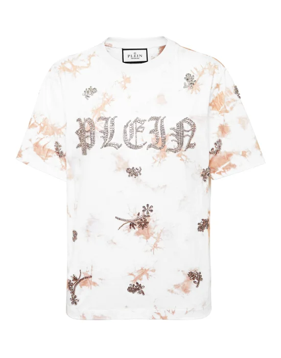 Tie-Dye T-Shirt Man Fit Round Neck SS Flowers