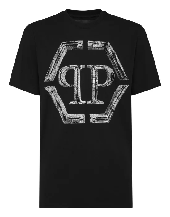T-shirt Round Neck SS Strass Hexagon