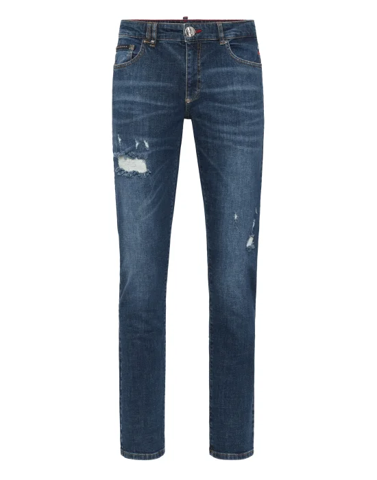 Destroyed Super Straight Cut Jeans