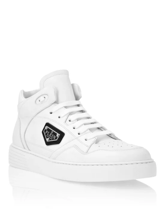 Nappa Leather Mid Top Sneakers