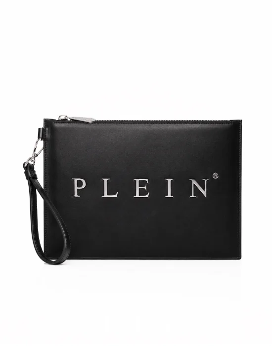 Nappa Clutch Bag Logo Plein