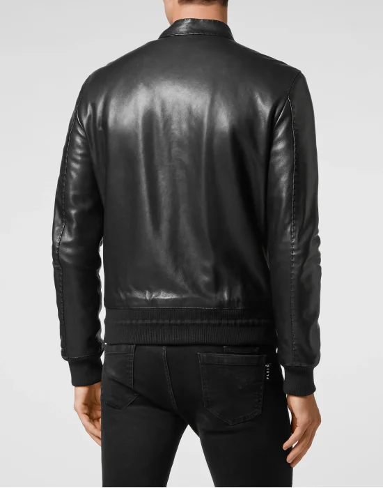 Lambskin hand stitch Bomber  Iconic Plein