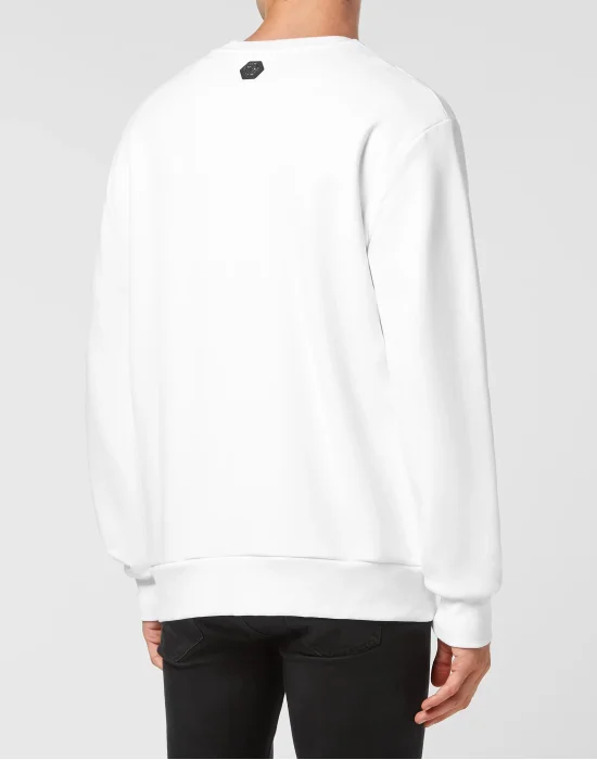 Sweatshirt Roundneck Skull with Crystals