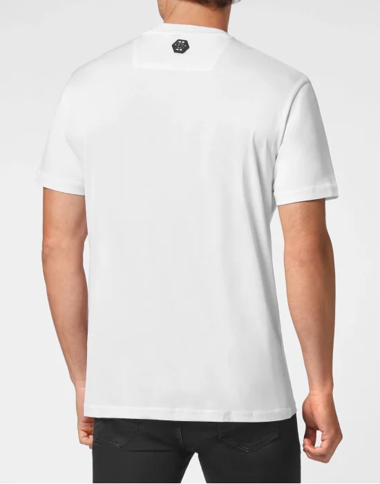 T-shirt Round Neck SS Skull with Crystals