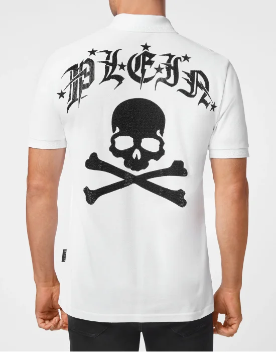 Slim Fit Polo shirt SS Gothic Plein with Crystals