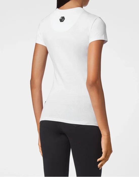 T-shirt Round Neck SS Sexy Pure Fit  with Crystals