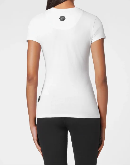 T-shirt Round Neck SS Sexy Pure Fit with Crystals