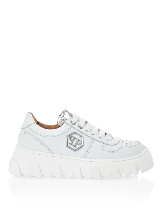 LEATHER LO-TOP SNEAKERS HEXAGON