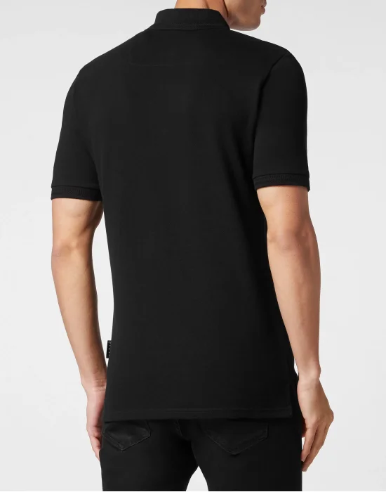 Slim Fit Jersey Polo Shirt Skull