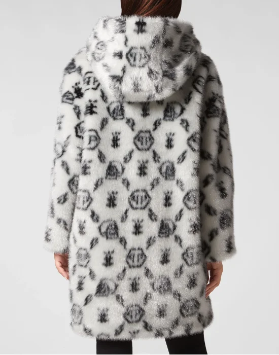 Eco Fur Coat Long Monogram