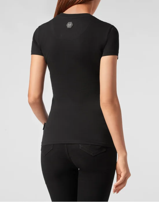 T-shirt Round Neck Sexy Pure Fit Crystal