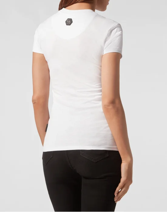 T-shirt Round Neck Sexy Pure Fit Crystal