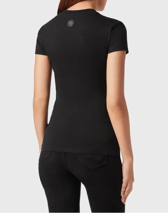 T-shirt Round Neck Sexy Pure Fit Crystal