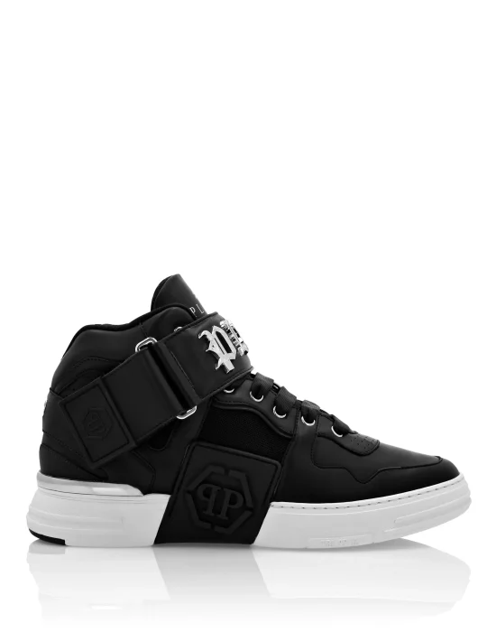 Mix Leather Mid-Top Sneakers Gothic Plein