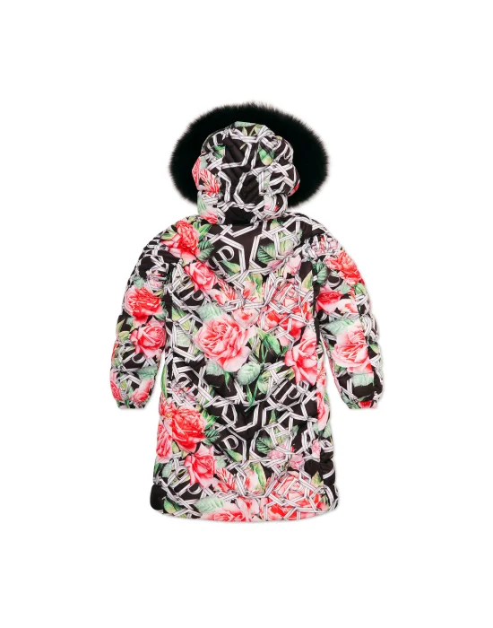 Puffer Long Coat Roses