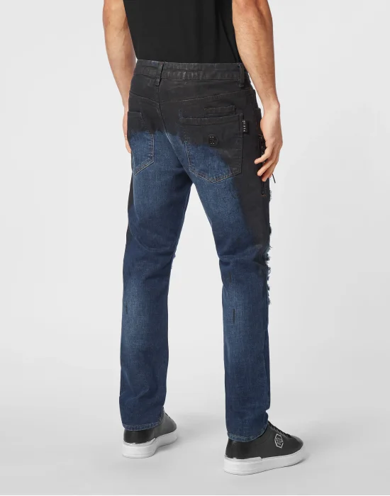 Denim Rock Star Trousers Strass