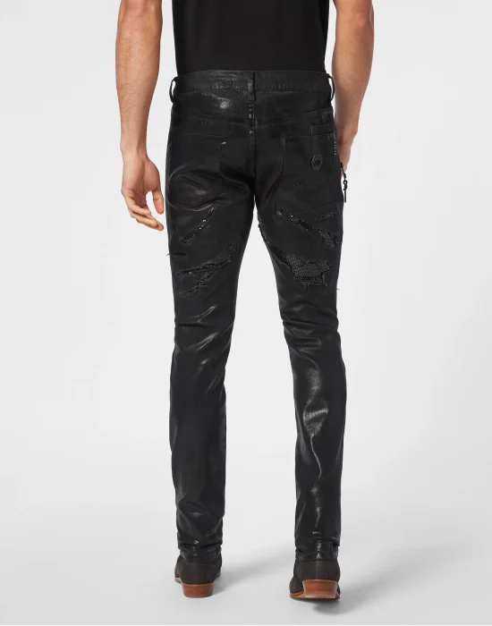 Denim Rock Star Trousers Metallic Mash