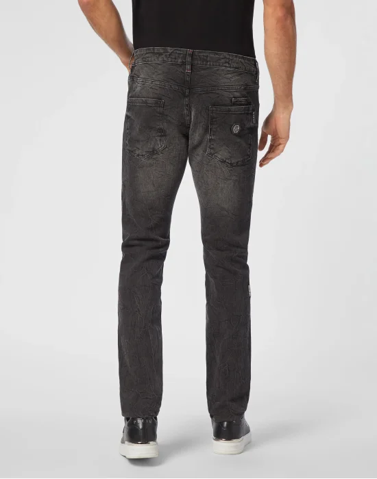 Denim Super Straight Cut Trousers