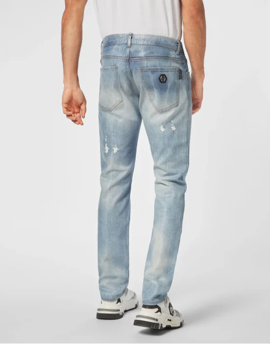 Denim Super Straight Cut Trousers