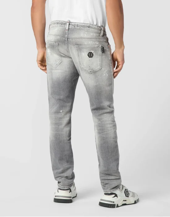 Denim Super Straight Cut Trousers