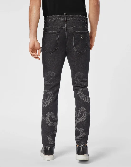Denim Super Straight Cut Trousers Dragon Shadow