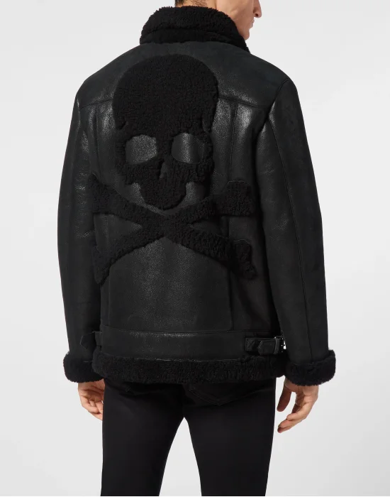 Shearling Leather Biker Jacket