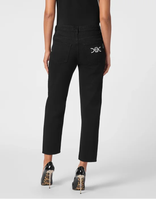 Denim Trousers Mom Fit Hexagon