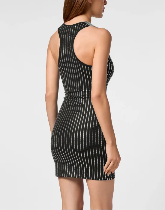 Tank Top Short Dress Strass