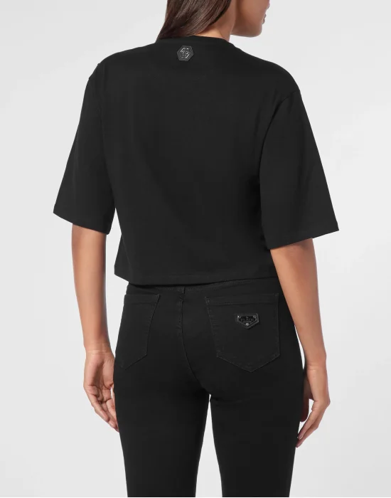 Cropped T-shirt  Strass Teddy Bear
