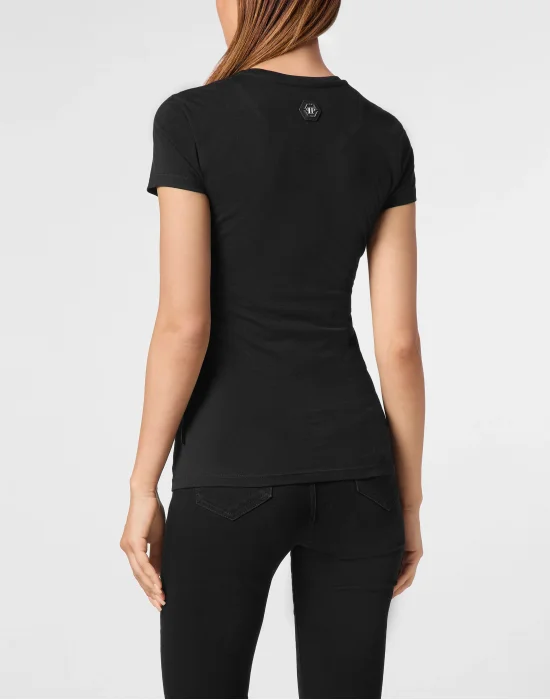 T-shirt Round Neck SS Skull strass