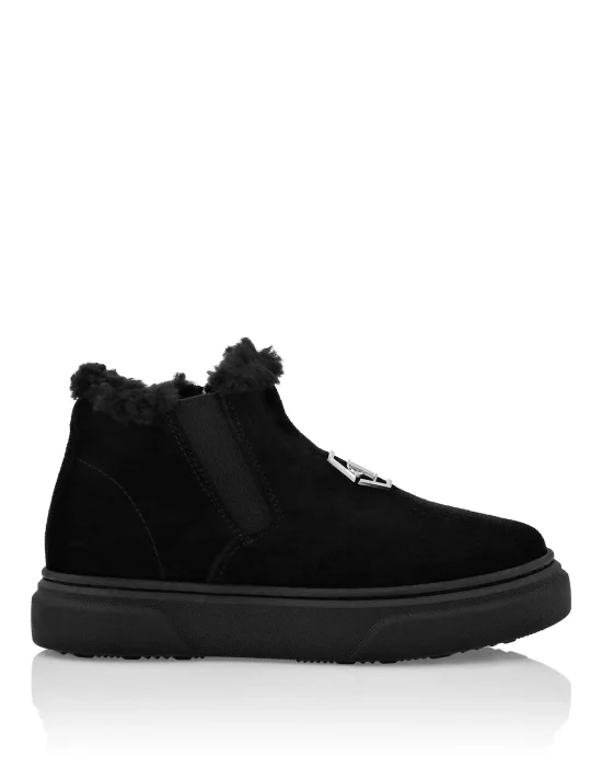 Eco Shearling Suede Anckle Boots