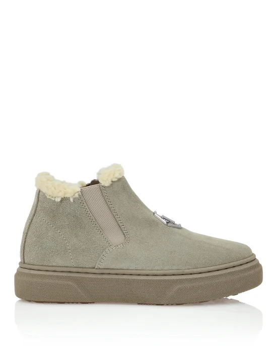 Eco Shearling Suede Anckle Boots