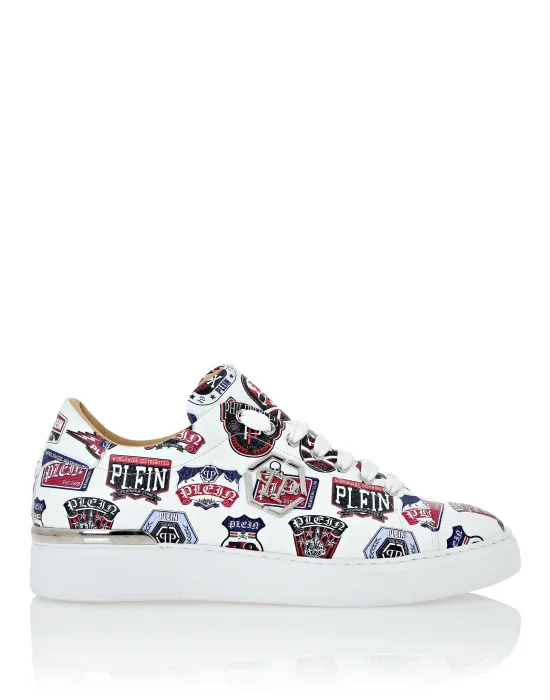 Deer Printed Leather Lo-Top Sneakers Patches