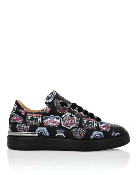 Deer Printed Leather Lo-Top Sneakers Patches