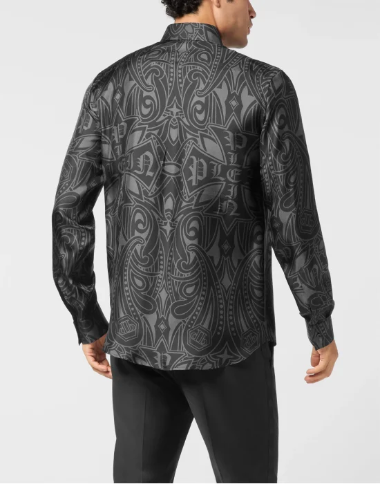 Printed Silk Shirt Gothic Plein