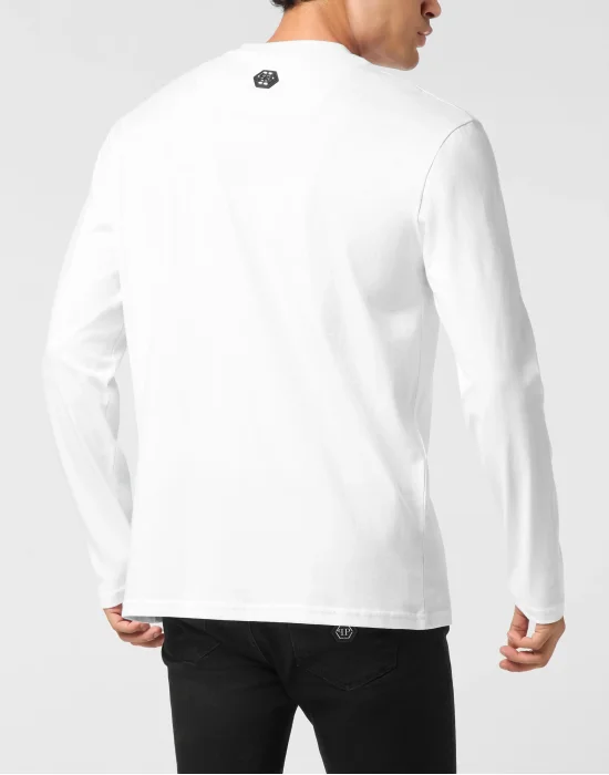 Long Sleeve T-Shirt With Jacquard Crest Insert