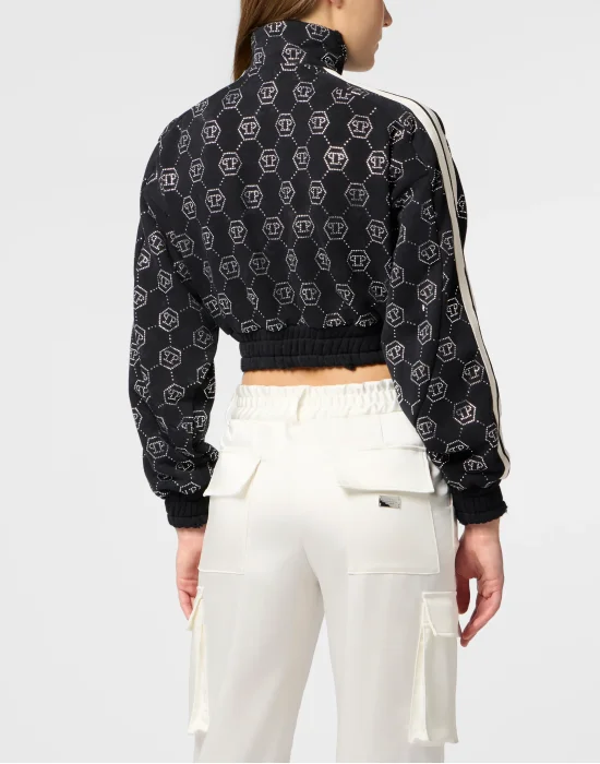 Fleece Tracksuit Jacket Monogram Crystal