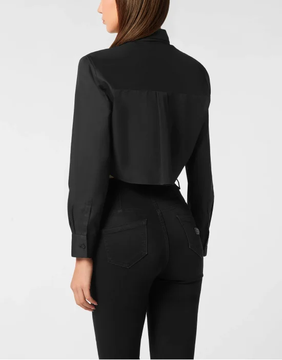 Cropped Double Collar Shirt Plein Deluxe